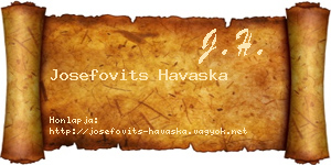 Josefovits Havaska névjegykártya